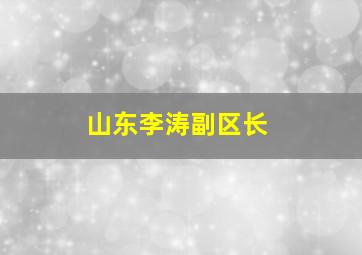 山东李涛副区长