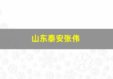 山东泰安张伟