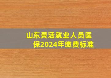 山东灵活就业人员医保2024年缴费标准