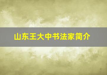 山东王大中书法家简介