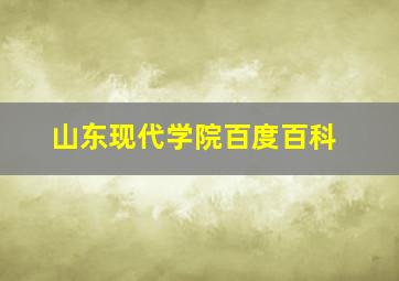 山东现代学院百度百科