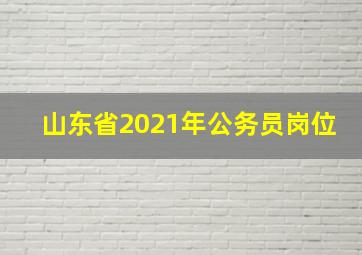 山东省2021年公务员岗位