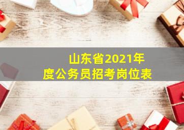 山东省2021年度公务员招考岗位表