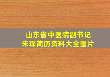 山东省中医院副书记朱琛简历资料大全图片