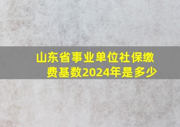 山东省事业单位社保缴费基数2024年是多少