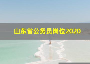 山东省公务员岗位2020