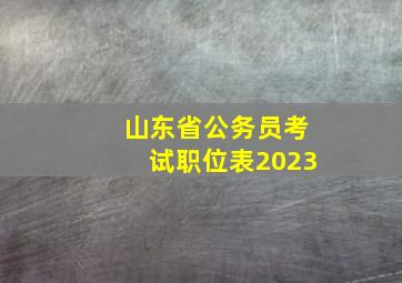 山东省公务员考试职位表2023