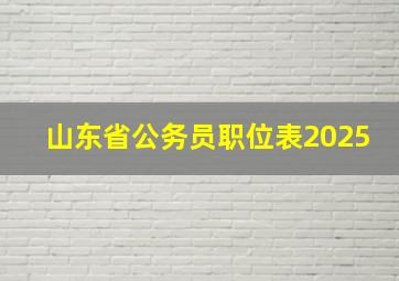 山东省公务员职位表2025