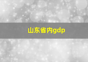 山东省内gdp