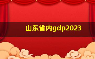 山东省内gdp2023