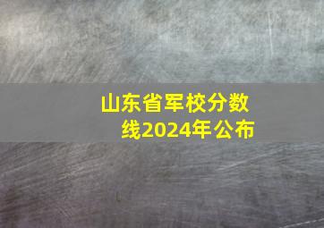 山东省军校分数线2024年公布