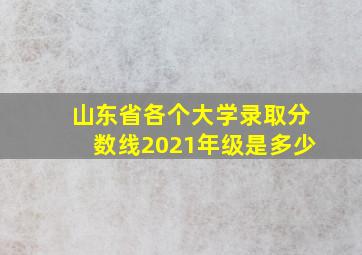 山东省各个大学录取分数线2021年级是多少