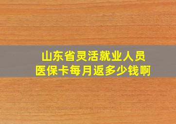 山东省灵活就业人员医保卡每月返多少钱啊