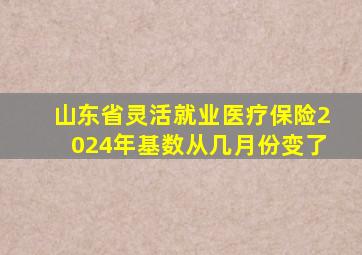 山东省灵活就业医疗保险2024年基数从几月份变了