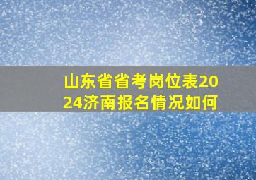 山东省省考岗位表2024济南报名情况如何