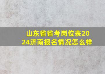 山东省省考岗位表2024济南报名情况怎么样