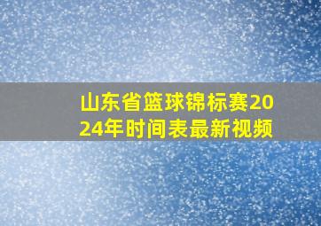 山东省篮球锦标赛2024年时间表最新视频