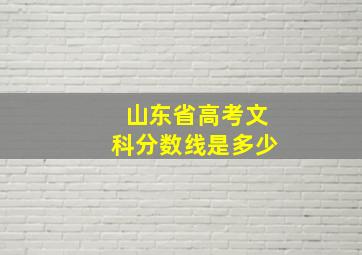 山东省高考文科分数线是多少