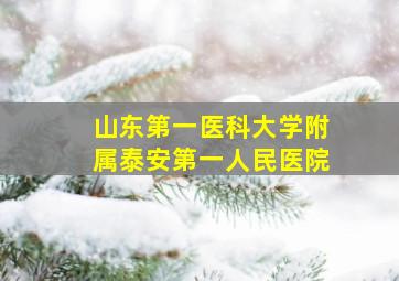 山东第一医科大学附属泰安第一人民医院