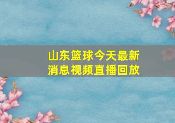 山东篮球今天最新消息视频直播回放