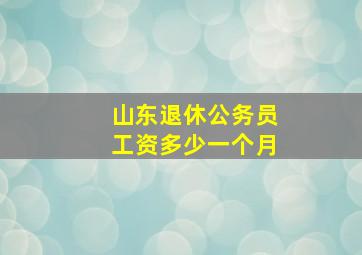 山东退休公务员工资多少一个月