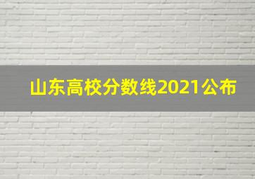 山东高校分数线2021公布