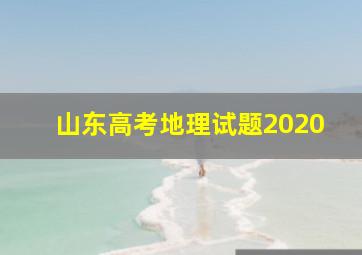 山东高考地理试题2020