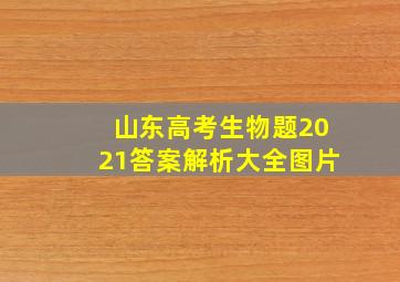 山东高考生物题2021答案解析大全图片