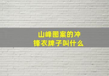 山峰图案的冲锋衣牌子叫什么