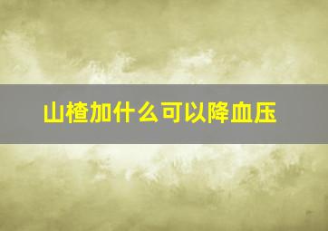 山楂加什么可以降血压