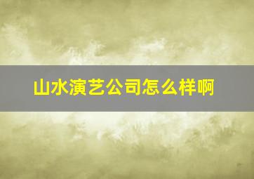 山水演艺公司怎么样啊