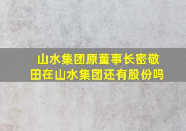 山水集团原董事长密敬田在山水集团还有股份吗