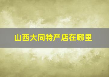 山西大同特产店在哪里