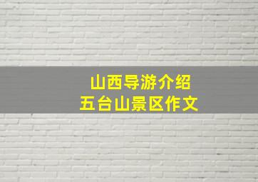 山西导游介绍五台山景区作文