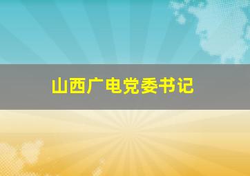 山西广电党委书记