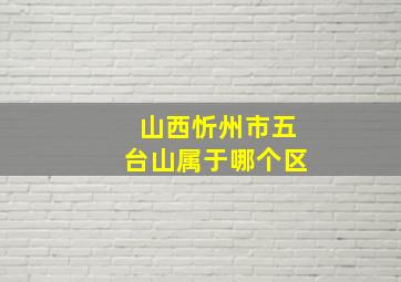 山西忻州市五台山属于哪个区