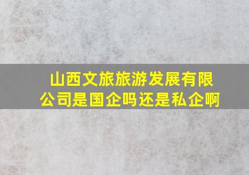 山西文旅旅游发展有限公司是国企吗还是私企啊