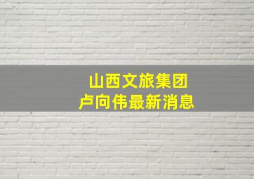 山西文旅集团卢向伟最新消息