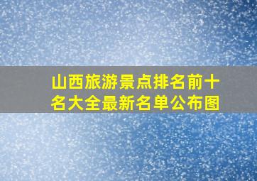 山西旅游景点排名前十名大全最新名单公布图