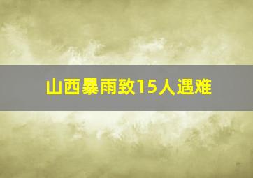 山西暴雨致15人遇难