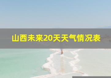 山西未来20天天气情况表