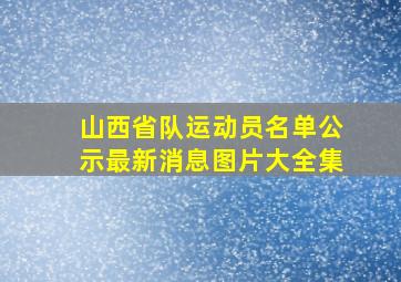 山西省队运动员名单公示最新消息图片大全集