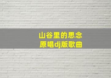 山谷里的思念原唱dj版歌曲