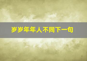 岁岁年年人不同下一句