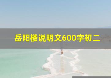 岳阳楼说明文600字初二