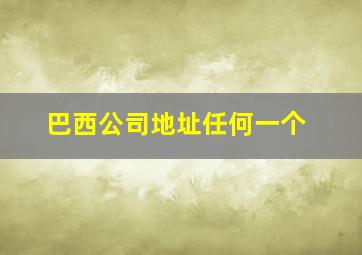 巴西公司地址任何一个