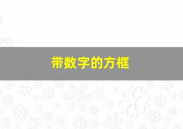 带数字的方框