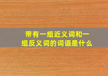 带有一组近义词和一组反义词的词语是什么