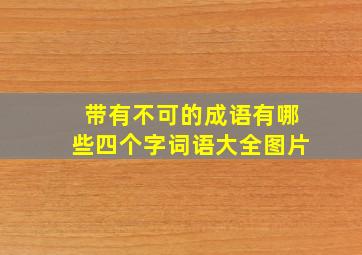 带有不可的成语有哪些四个字词语大全图片