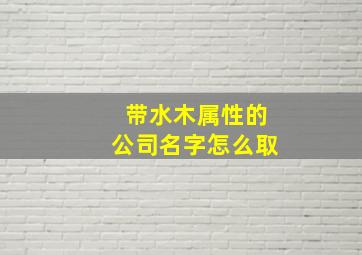 带水木属性的公司名字怎么取